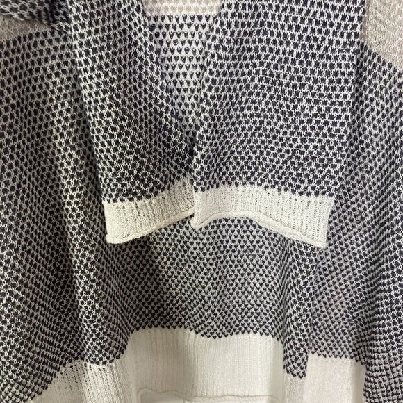 Market & Spruce Linen Blend Open Front Color Block Striped Cardigan Duster Top-M - Picture 4 of 10